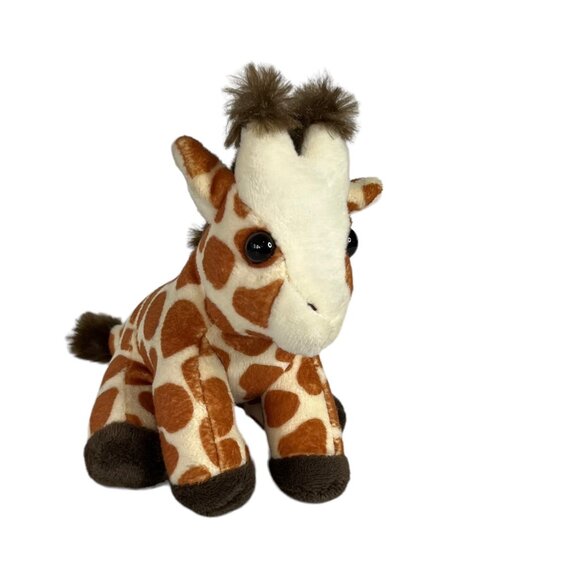 Miniature Giraffe Stuffed Animal Plush Monkey Island 5" Brown Tan - Picture 1 of 13